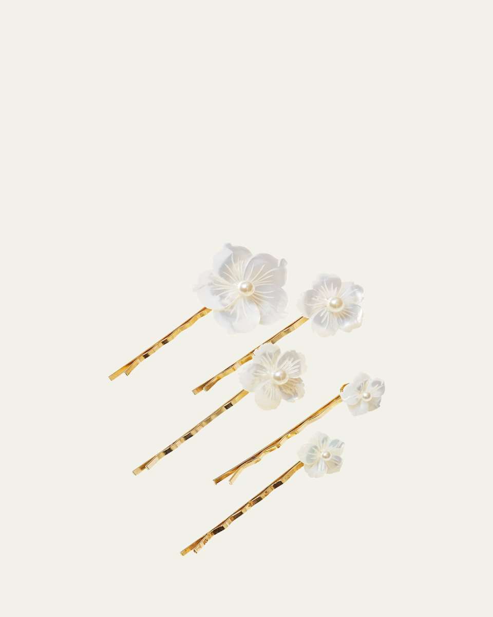 Zinnia Floral Bobby Pins, Set of 5